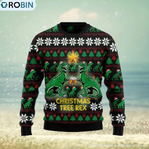 Christmas Tree Rex Ugly Christmas Sweater Gift Men Women