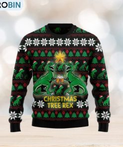 Christmas Tree Rex Ugly Christmas Sweater Gift Men Women