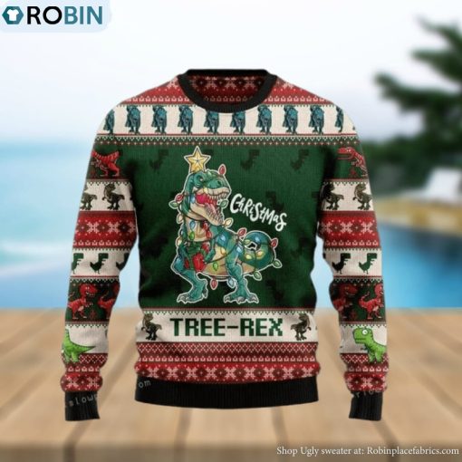 Christmas Tree Rex Womens Ugly Sweater