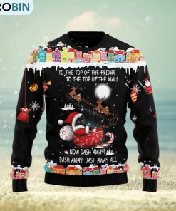 Christmas Ugly Sweater Black Cat Sleigh Christmas Funny Sweater Gift For Men And Women