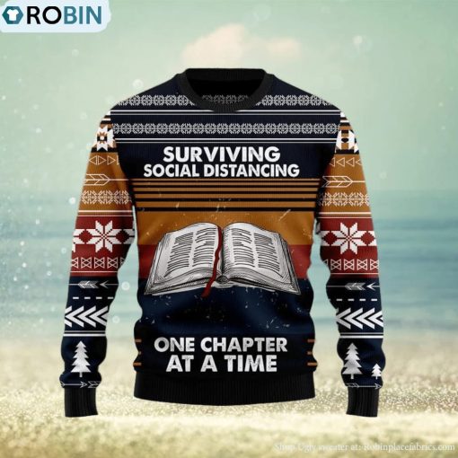 Christmas Ugly Sweater Book Retro Vintage Funny Sweater Gift For Men And Women
