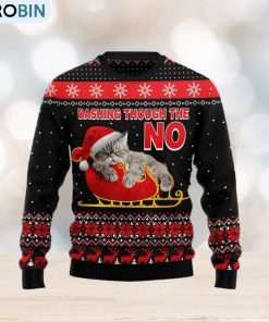 Christmas Ugly Sweater Cat Dashing Funny Sweater Gift For Men And Women