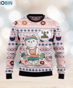 Christmas Ugly Sweater Cat Do It For Donuts Funny Sweater Gift For Men And Women