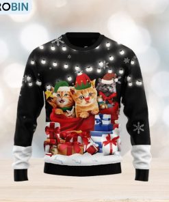 Christmas Ugly Sweater Cat Gifts Noel Funny Sweater Gift For Men And Women