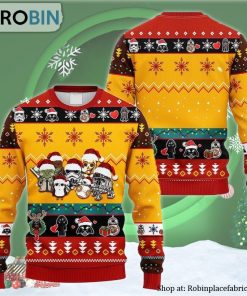 Christmas Vibes Star Wars Characters Ugly Christmas Sweater