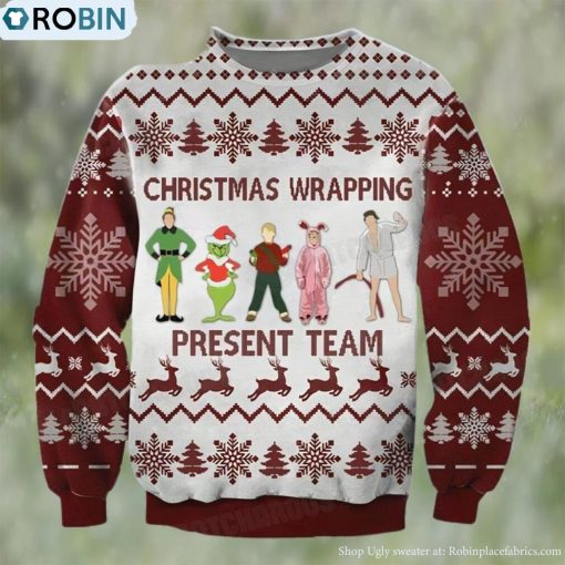 Christmas Wrapping Present Team Grinch Ugly Sweater