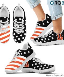 Cincinnati Bengals America Flag Full Stars Stripes Pattern Sneaker Cincinnati Bengals America Flag Full Stars Stripes Pattern Sneaker