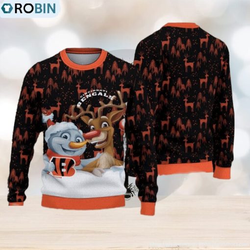 Cincinnati Bengals Fans Reindeer Snowfall Knitted Christmas Sweater
