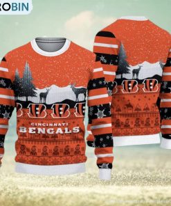 Cincinnati Bengals Fans Reindeers Pattern Ugly Christmas Sweater Gift