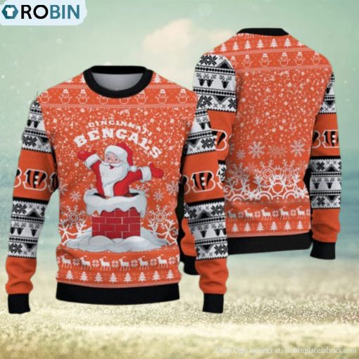 Cincinnati Bengals Fans Santa Claus Pattern Ugly Christmas Sweater Gift