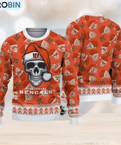 Cincinnati Bengals Fans Skull Sleigh Knitted Christmas Sweater