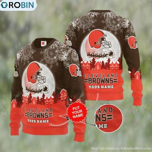 Cleveland Browns Custom Name Ugly Christmas Sweater