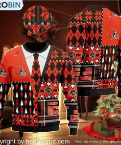 Cleveland Browns NFL American Football Team Cardigan Style 3D Men And Women Ugly Sweater