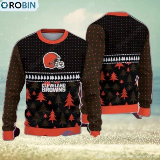 Cleveland Browns Pine Trees Ugly Christmas Sweater