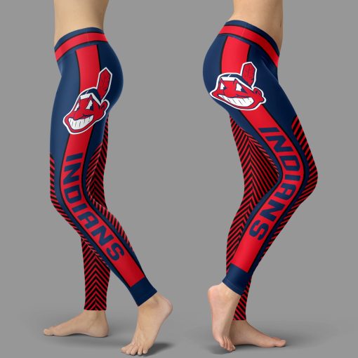 Cleveland Indians Team High Waist Leggings for Women