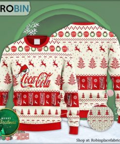 Coca Cola Reindeer Snowy Night Ugly Christmas Sweater