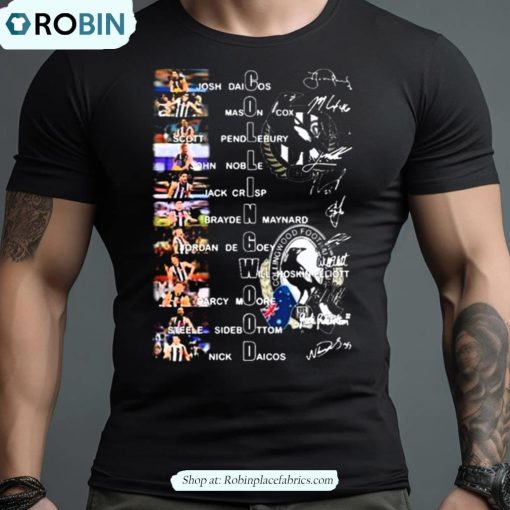 Collingwood Football Team Players Signatures 2023 Shirt
