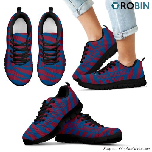 Colorado Avalanche Tiger Skin Stripes Pattern Printed Breathable Running Shoes