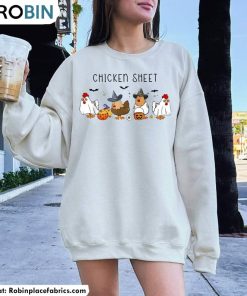 Comfort Chicken Sheet Shirt, Chicken Sheet Halloween Long Sleeve Crewneck