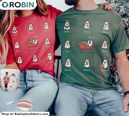 Comfort Christmas Ghost Shirt, Spooky Christmas Crewneck Unisex Hoodie