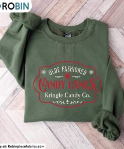 Cool Candy Cane Christmas Shirt, Olde Fashioned Candy Canes T Shirt Crewneck