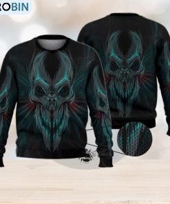 Cool Skull Black 3D Full Print Ugly Sweater Christmas Gift Sweater