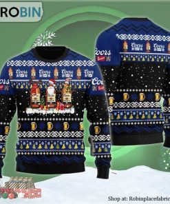Coors Banquet Santa Reindeer Snowflake Ugly Christmas Sweater