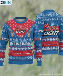 Coors Light Beer Blue Ugly Christmas Sweater, Gifts For Beer Lovers