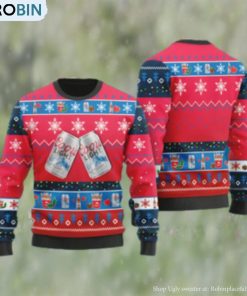 Coors Light Beer Snowflake Pattern Ugly Christmas Red Sweater