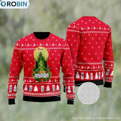 Coors Light Grinch Snow Ugly Christmas Sweater