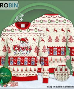 Coors Light Reindeer Snowy Night Ugly Christmas Sweater