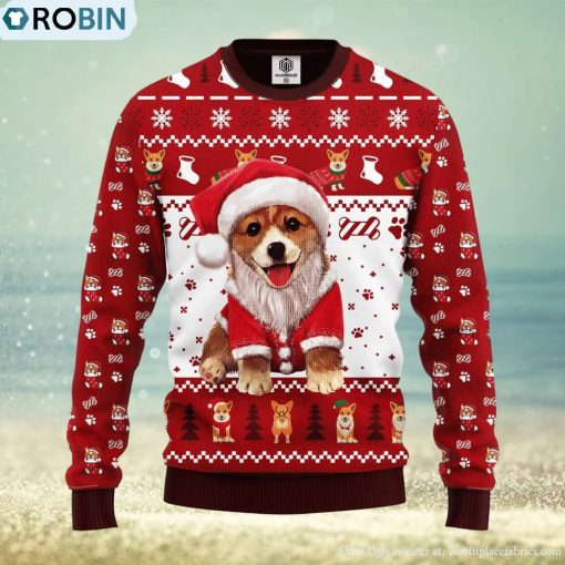 Corgi Noel Cute Thanksgiving Women Mens Ugly Christmas Sweater