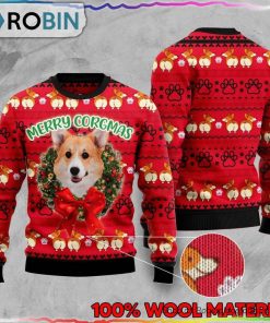 Corgi Pattern Ugly Christmas Sweater