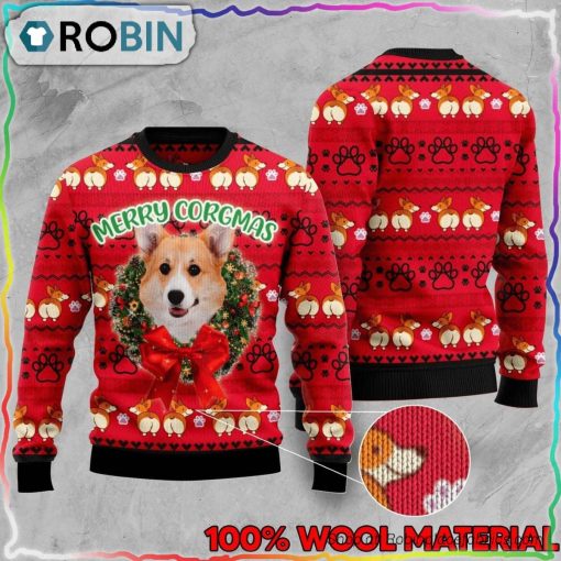 Corgi Pattern Ugly Christmas Sweater