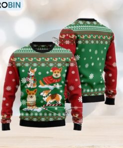 Corgi Snow Day Christmas Gift Ugly Christmas Sweater Xmas Holiday