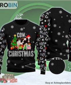 Cow Christmas Ho Ho Ho Ugly Christmas Sweater