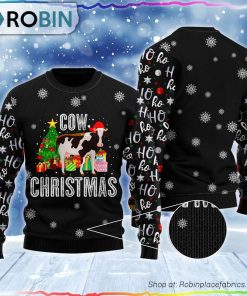 Cow Christmas Ho Ho Ho Ugly Sweater