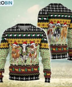 Cow Christmas Lights Ugly Christmas Sweater Men And Women Christmas Gift Sweater