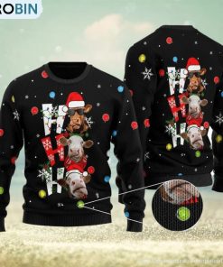 Cow Ho Ho Ho Ugly Christmas Sweater, Xmas Gift Men And Women
