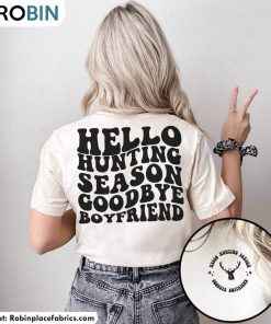 Creative Hello Hunting Season Shirt, Women’s Humorous Long Sleeve Sweater