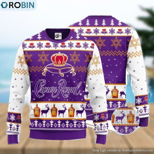 Crown Royal All Over Print Christmas Knitting Ugly Sweater