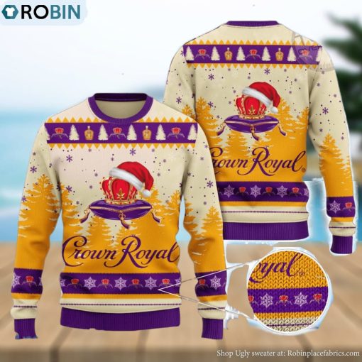 Crown Royal Santa Hat All Over Print Christmas Knitting Ugly Sweater