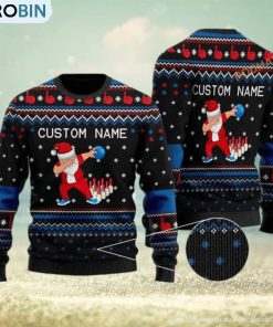 Custom Name Bowling Image Cool Noel Pattern Funny Ugly Sweater Custom Name Bowling Image Cool Noel Pattern Funny Ugly Sweater