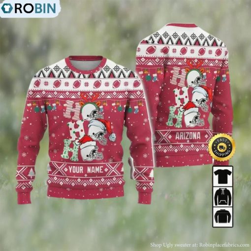Customized Arizona Cardinals Ugly Christmas Sweater, Gifts For Fans Football Nfl
