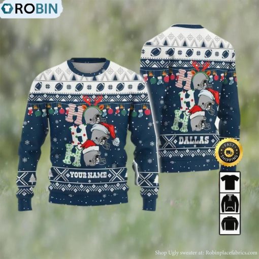 Customized Dallas Cowboys Ugly Christmas Sweater, Gifts For Fans Football Nfl