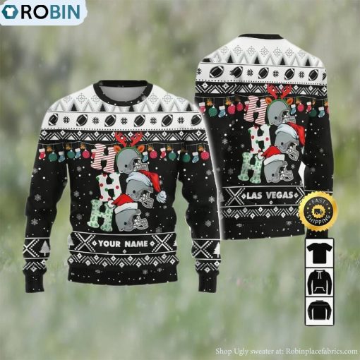 Customized Las Vegas Raiders Ugly Christmas Sweater, Gifts For Fans Football Nfl