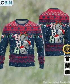 Customized New England Ugly Christmas Sweater, Gifts For Fans Football Nfl