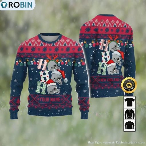 Customized New England Ugly Christmas Sweater, Gifts For Fans Football Nfl