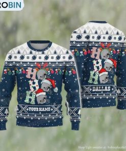 Customized NFL Dallas Football Ho Ho Ho Ugly Christmas Sweater Cowboys Gift Ideas