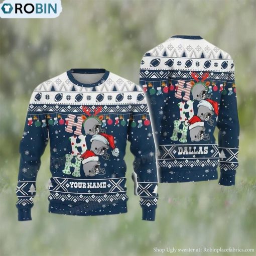 Customized NFL Dallas Football Ho Ho Ho Ugly Christmas Sweater Cowboys Gift Ideas